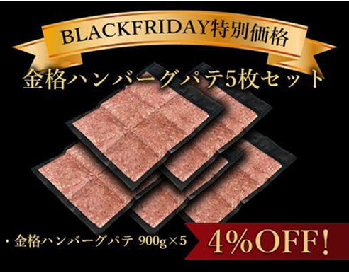 金格ハンバーグパテ900g×5セット