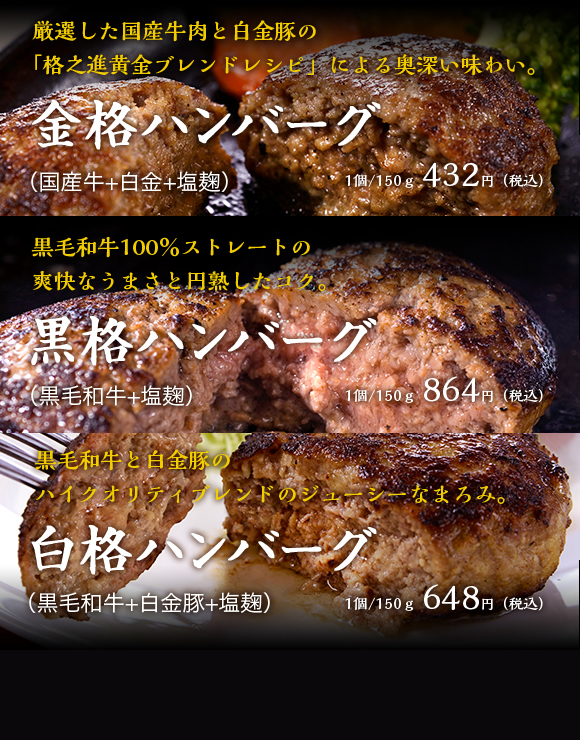 ハンバーグ メンチカツ 門崎熟成肉 格之進 の通販サイト