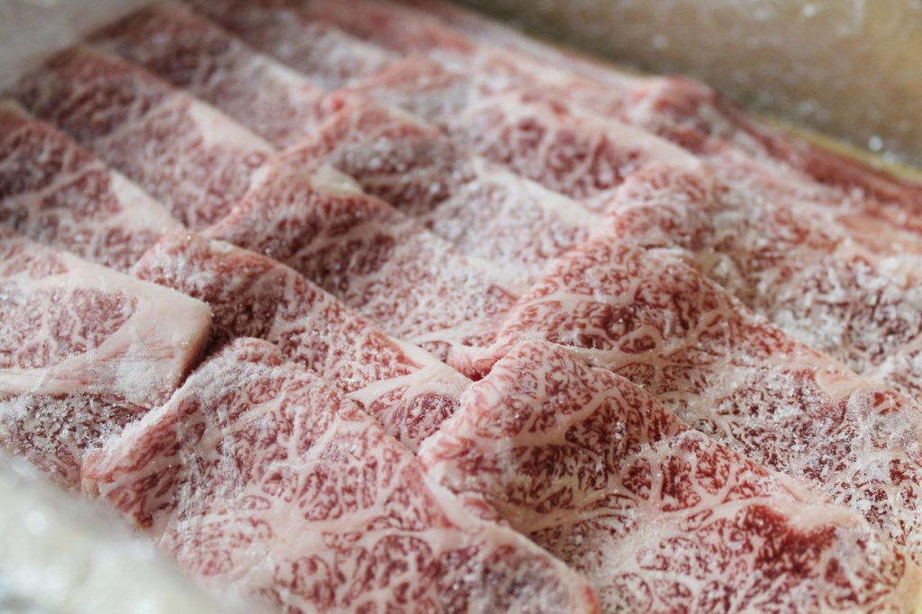 冷凍保存された牛肉